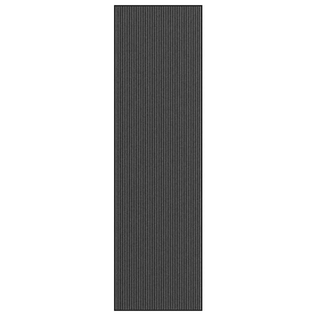 vidaXL Fußmatte Streifen Schwarz und Grau 115x400 cm