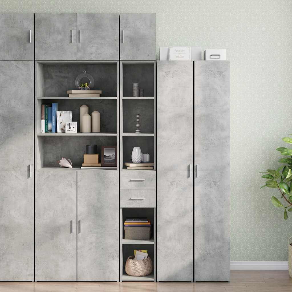 vidaXL Hochschrank Schmal Betongrau 30x42,5x225 cm Holzwerkstoff