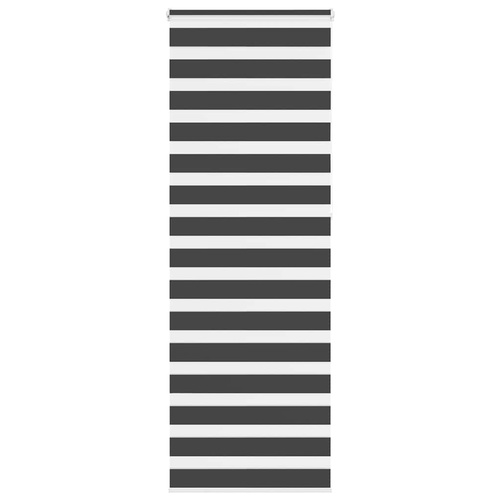vidaXL Doppelrollo Schwarz 75x230 cm Stoffbreite 70,9 cm Polyester