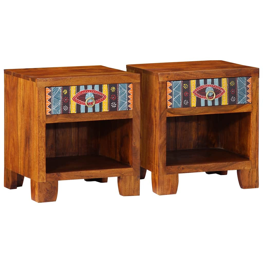 vidaXL Nachttisch 2 Stk. 40x35x45 cm Massivholz Akazie