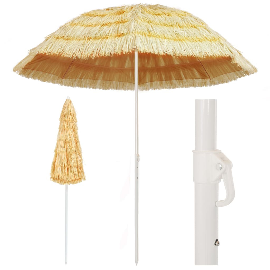 vidaXL Strandschirm Natur 240 cm Hawaii-Stil