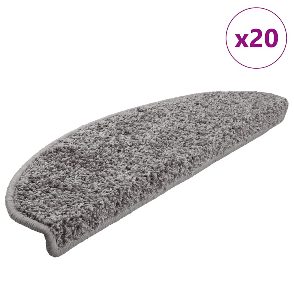 vidaXL Stufenmatten 20 Stk. 65x21x4 cm Grau Halbrund Groß