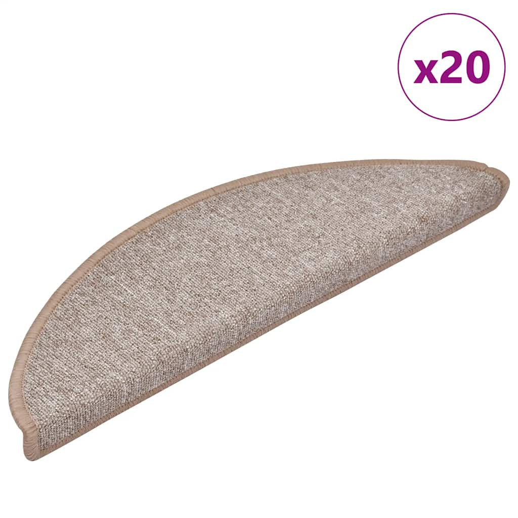 vidaXL Stufenmatten 20 Stk. 56x17x3 cm Hellbraun Halbrund