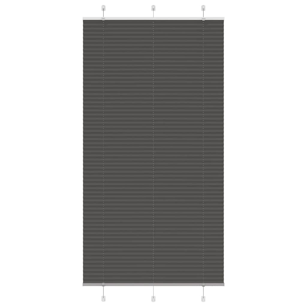 vidaXL Plissee Schwarz 105x200 cm Stoffbreite 104,4 cm Polyester