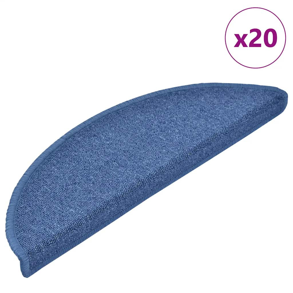 vidaXL Stufenmatten 20 Stk. 56x17x3 cm Blau Halbrund