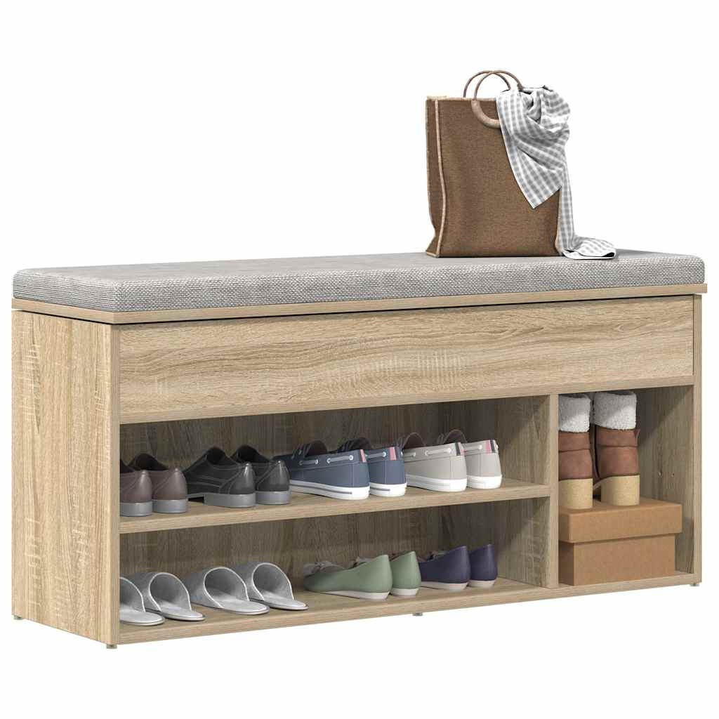 vidaXL Schuhbank Sonoma-Eiche 102x30,5x45 cm Holzwerkstoff