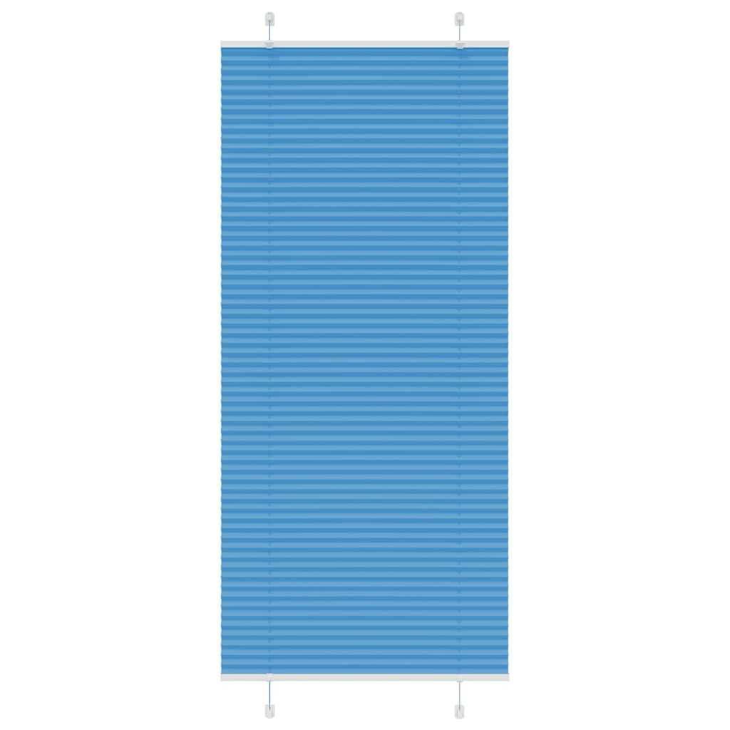 vidaXL Plissee Blau 95x200 cm Stoffbreite 94,4 cm Polyester