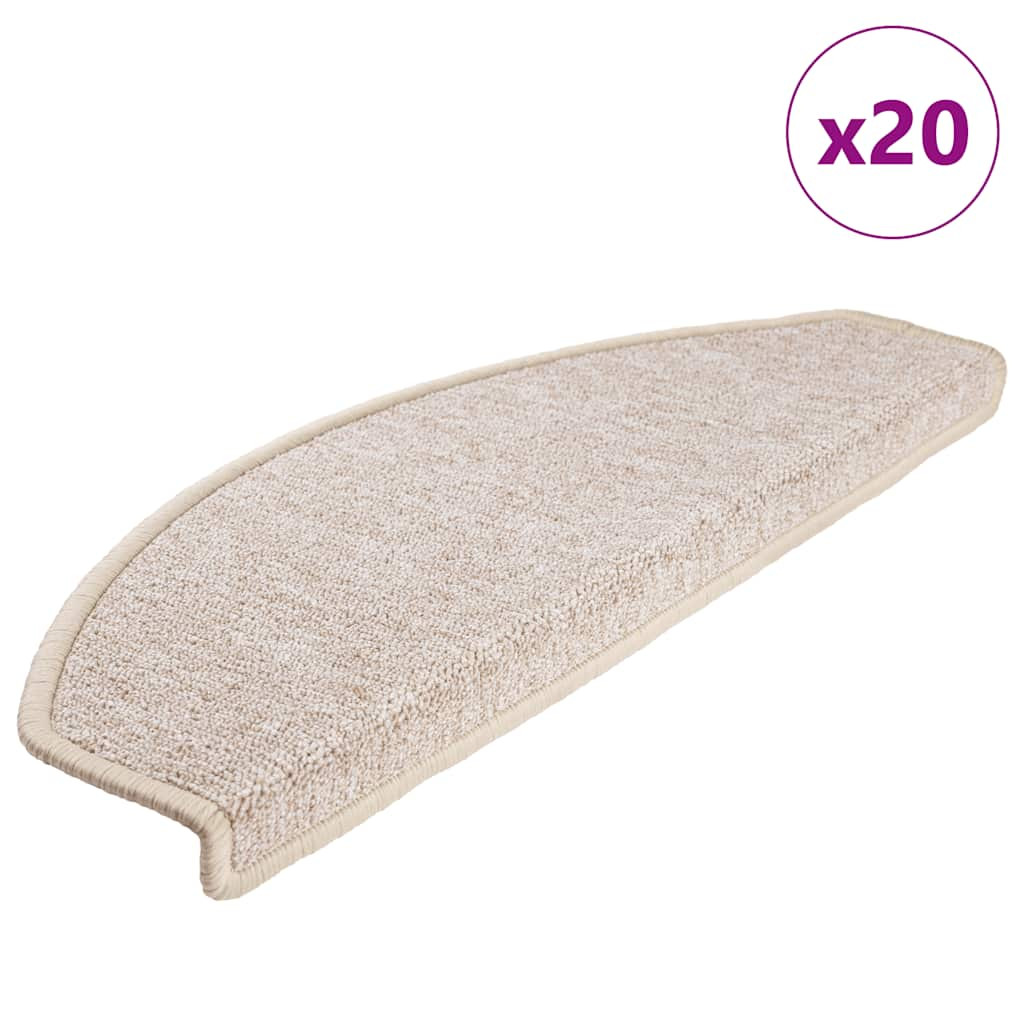 vidaXL Stufenmatten 20 Stk. 65x24x4 cm Taupe Halbrund Groß