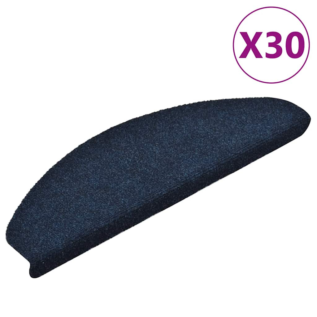 vidaXL Stufenmatten Selbstklebend 30 Stk. 65x21x4 cm Marineblau Halbrund Groß