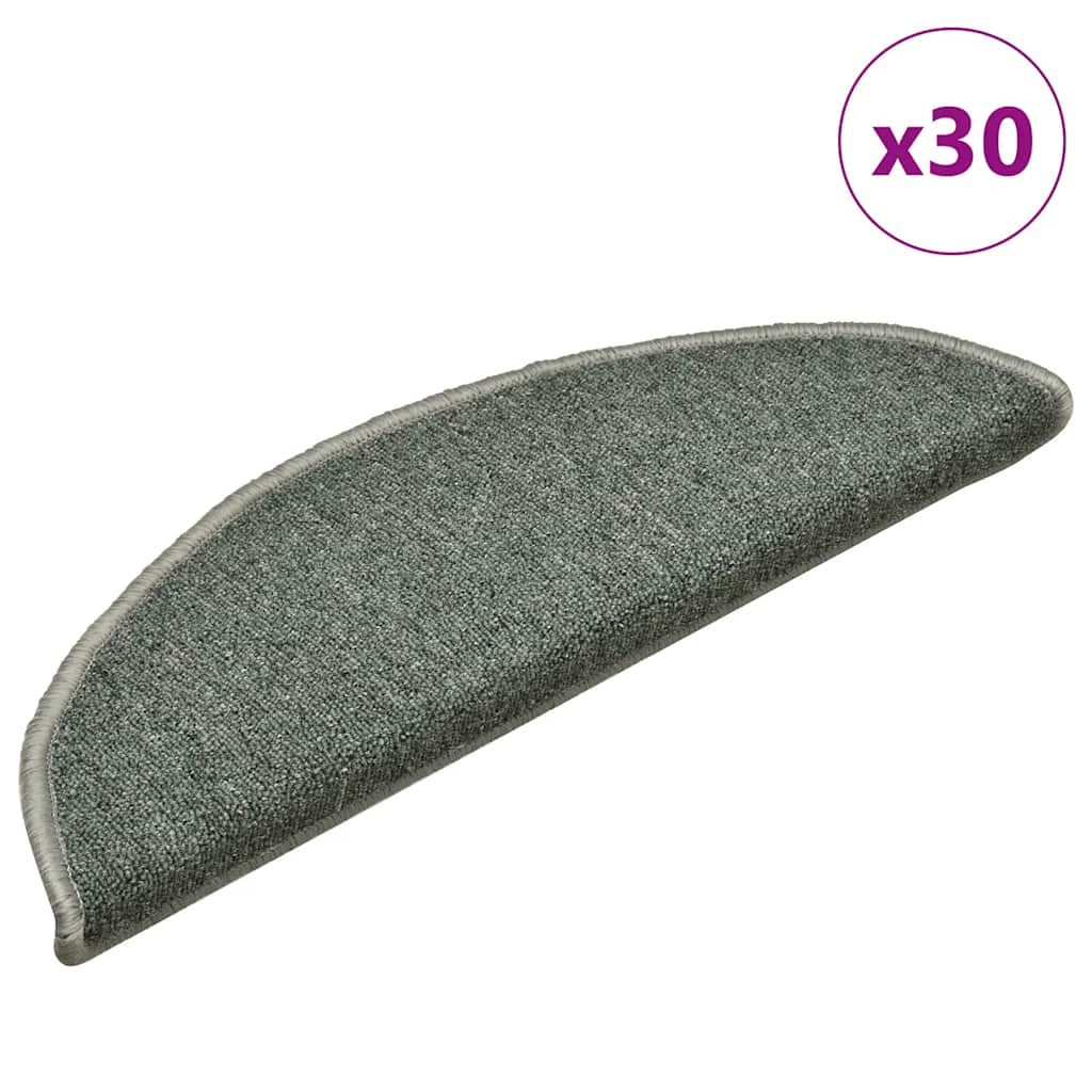 vidaXL Stufenmatten 30 Stk. 56x17x3 cm Dunkelgrün Halbrund