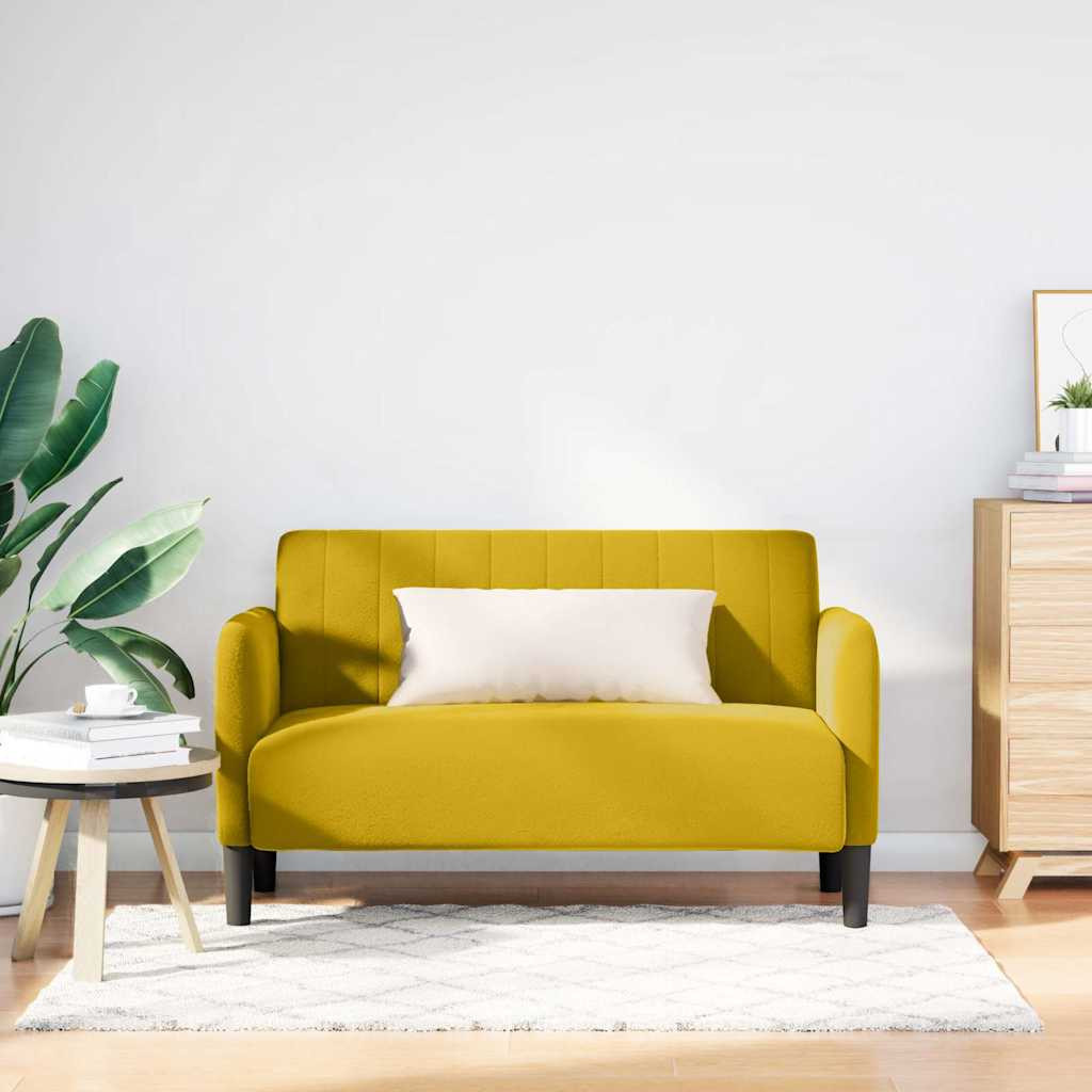 vidaXL Zweisitzer-Sofa Gelb 109 cm Samt