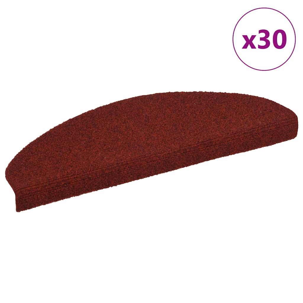 vidaXL Stufenmatten Selbstklebend 30 Stk. 65x21x4 cm Bordeauxrot Halbrund Groß