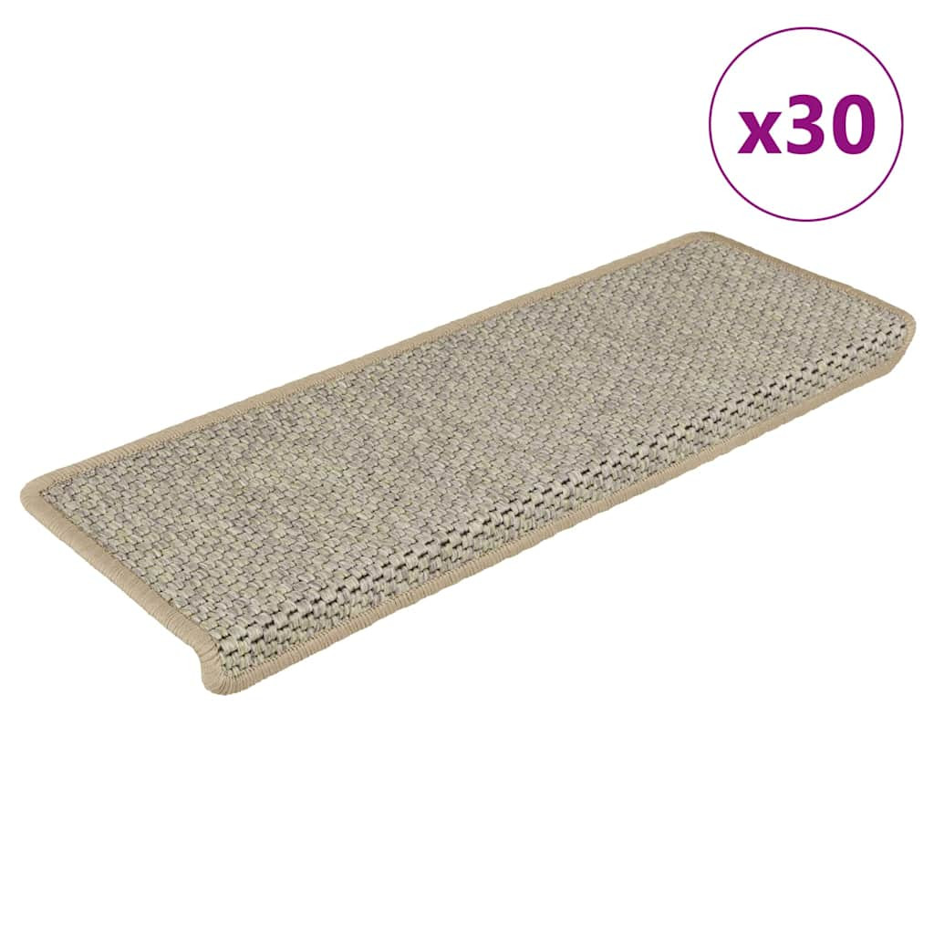 vidaXL Stufenmatten Selbstklebend Sisal-Optik 30 Stk. 65x21x4cm Hellgrün
