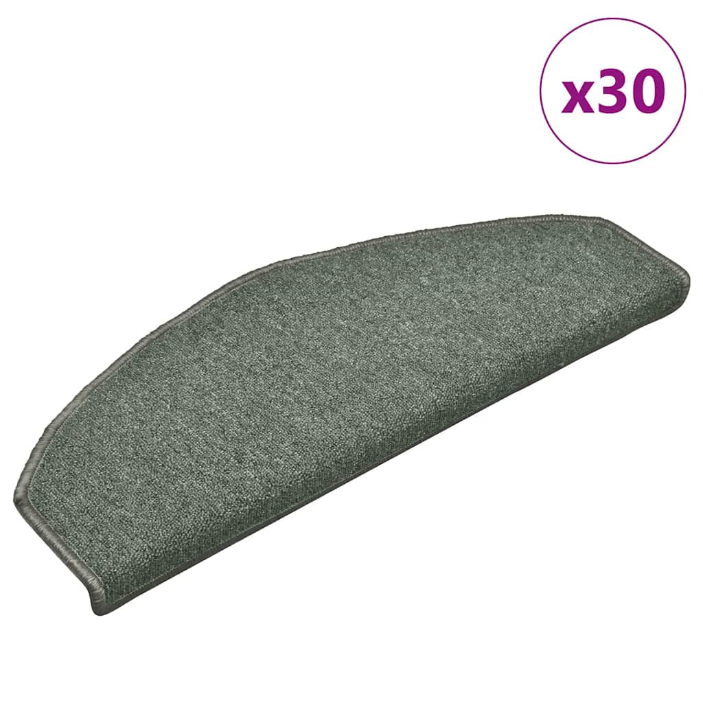 vidaXL Stufenmatten 30 Stk. 65x24x4 cm Dunkelgrün Halbrund Groß