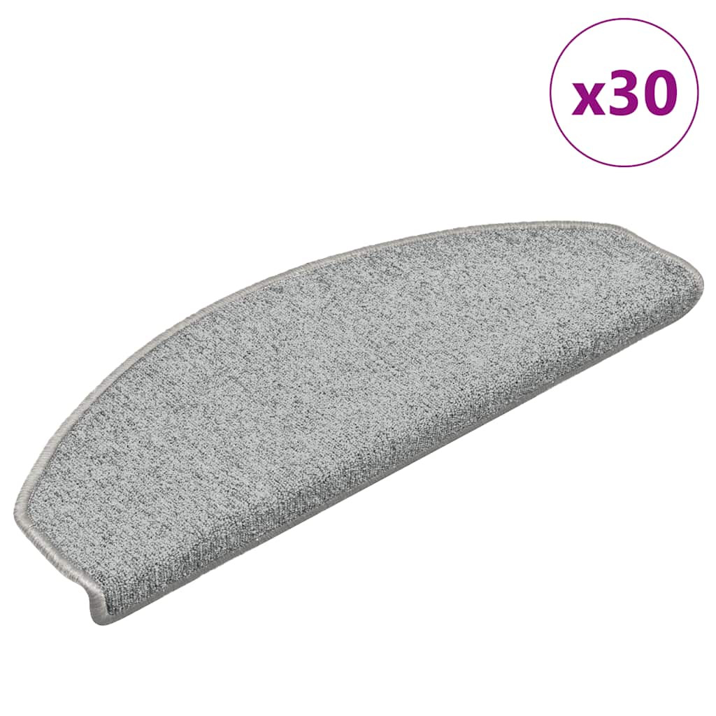vidaXL Stufenmatten 30 Stk. 65x24x4 cm Hellgrau Halbrund Groß