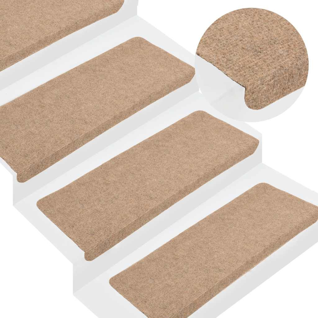 vidaXL Stufenmatten Selbstklebend 30 Stk. Beige 65x24,5x3,5 cm