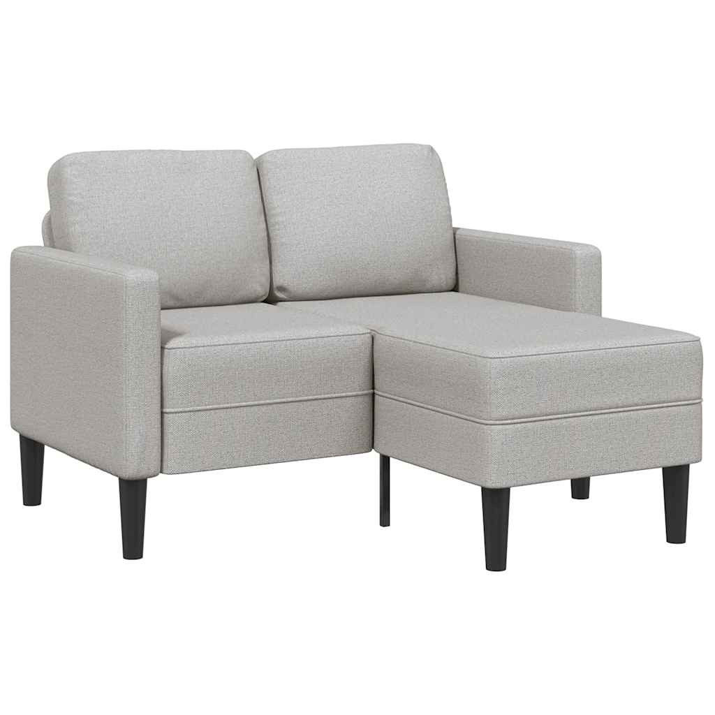 vidaXL 2-Sitzer-Sofa mit Chaiselongue L-Form Wolkengrau 125 cm Stoff