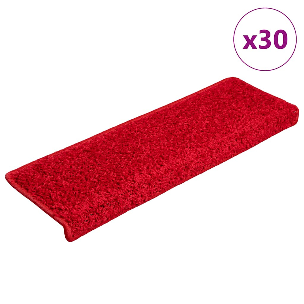 vidaXL Stufenmatten 30 Stk. 65x21x4 cm Rot Rechteckiger Rand