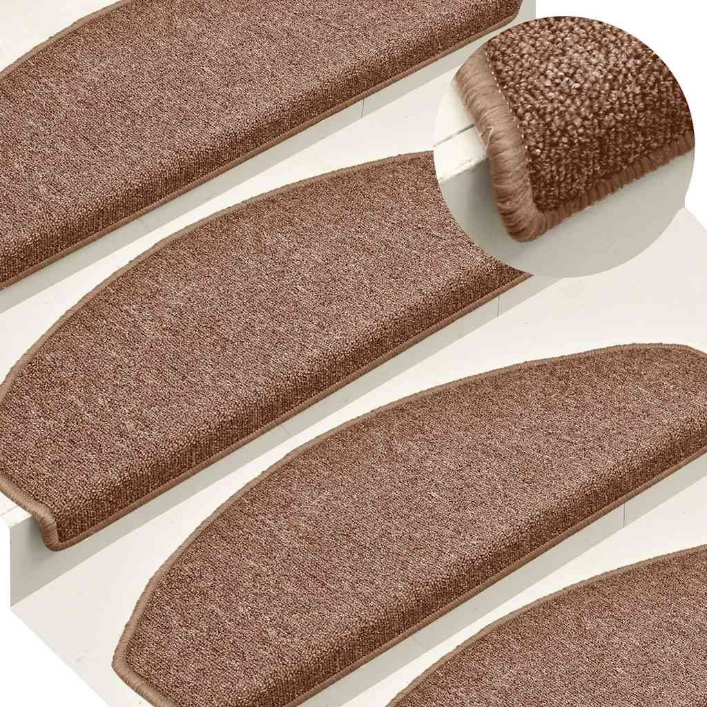 vidaXL Stufenmatten 30 Stk. 65x24x4 cm Braun Halbrund Groß