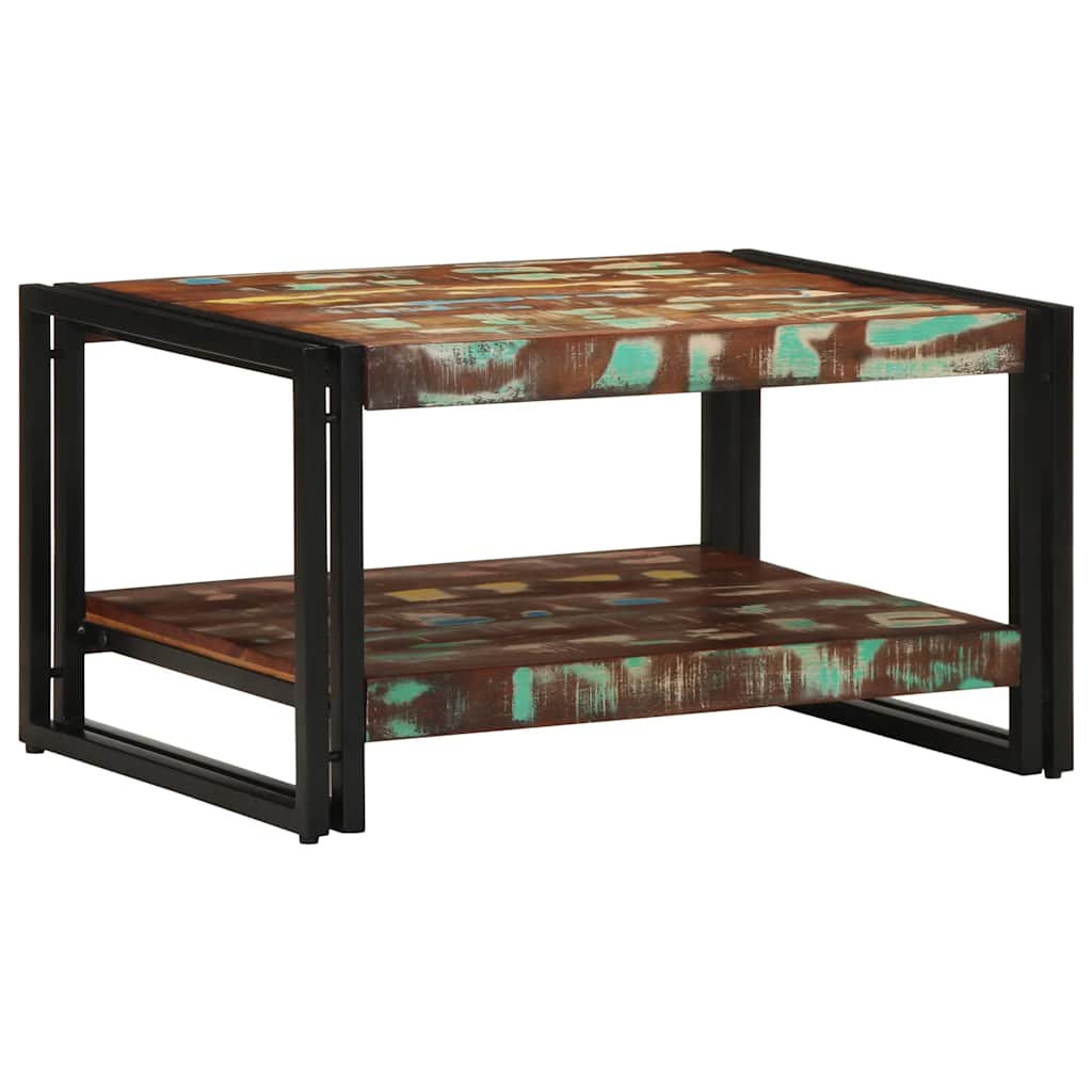 vidaXL Couchtisch Mehrfarbig 70x50x38 cm Altholz Massivholz