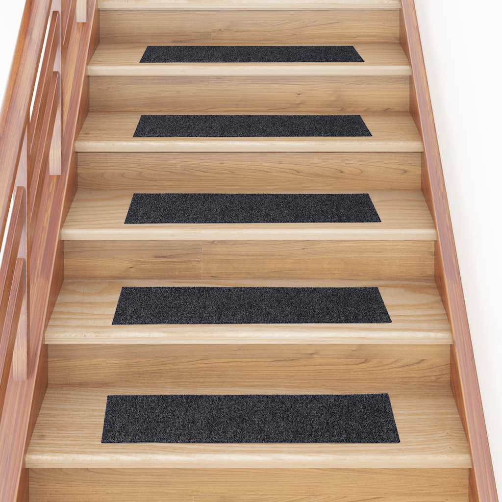 vidaXL Stufenmatten Selbstklebend 30 Stk. 76x20 cm Dunkelgrau Rechteckig