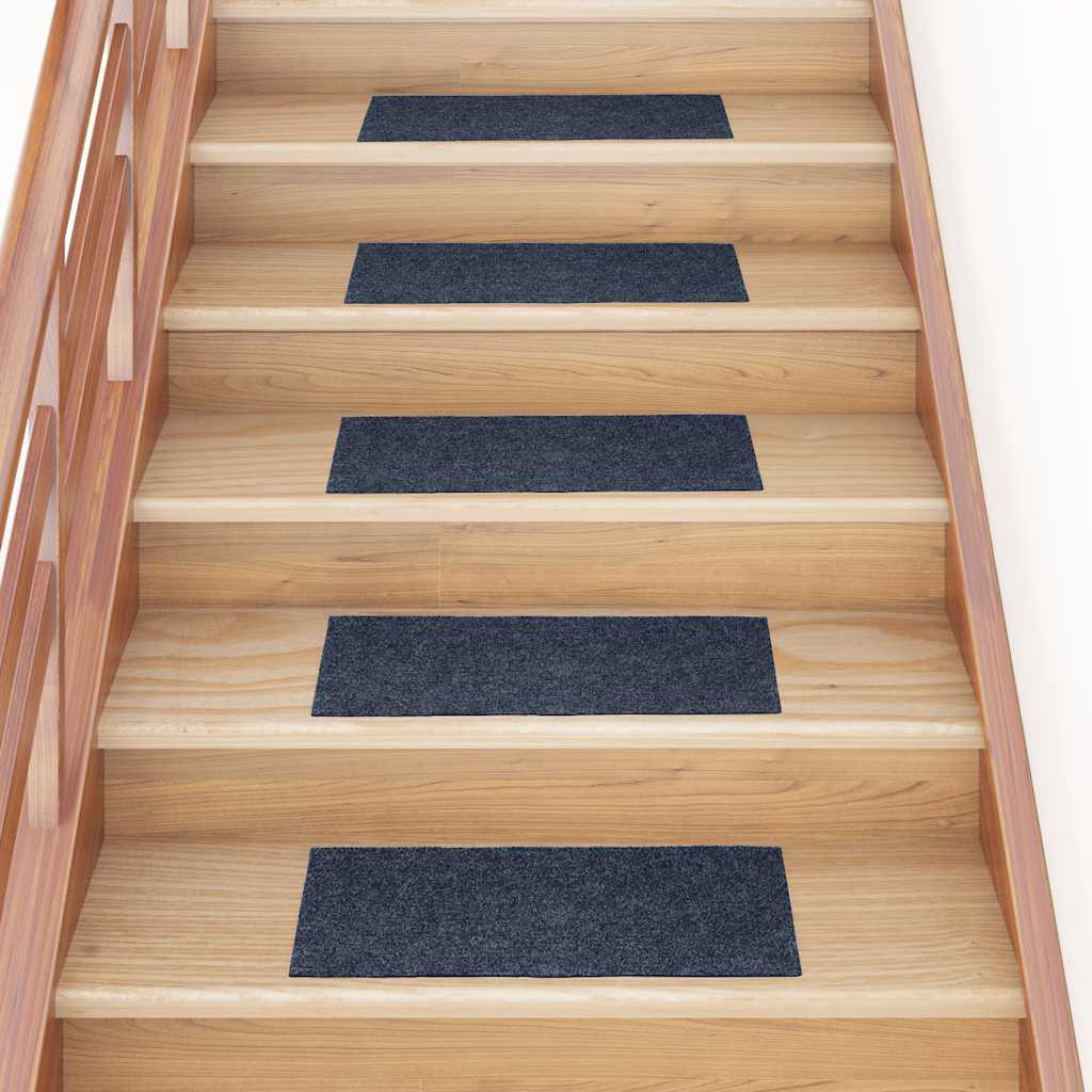 vidaXL Stufenmatten Selbstklebend 30 Stk. 60x25 cm Grau Blau Rechteckig