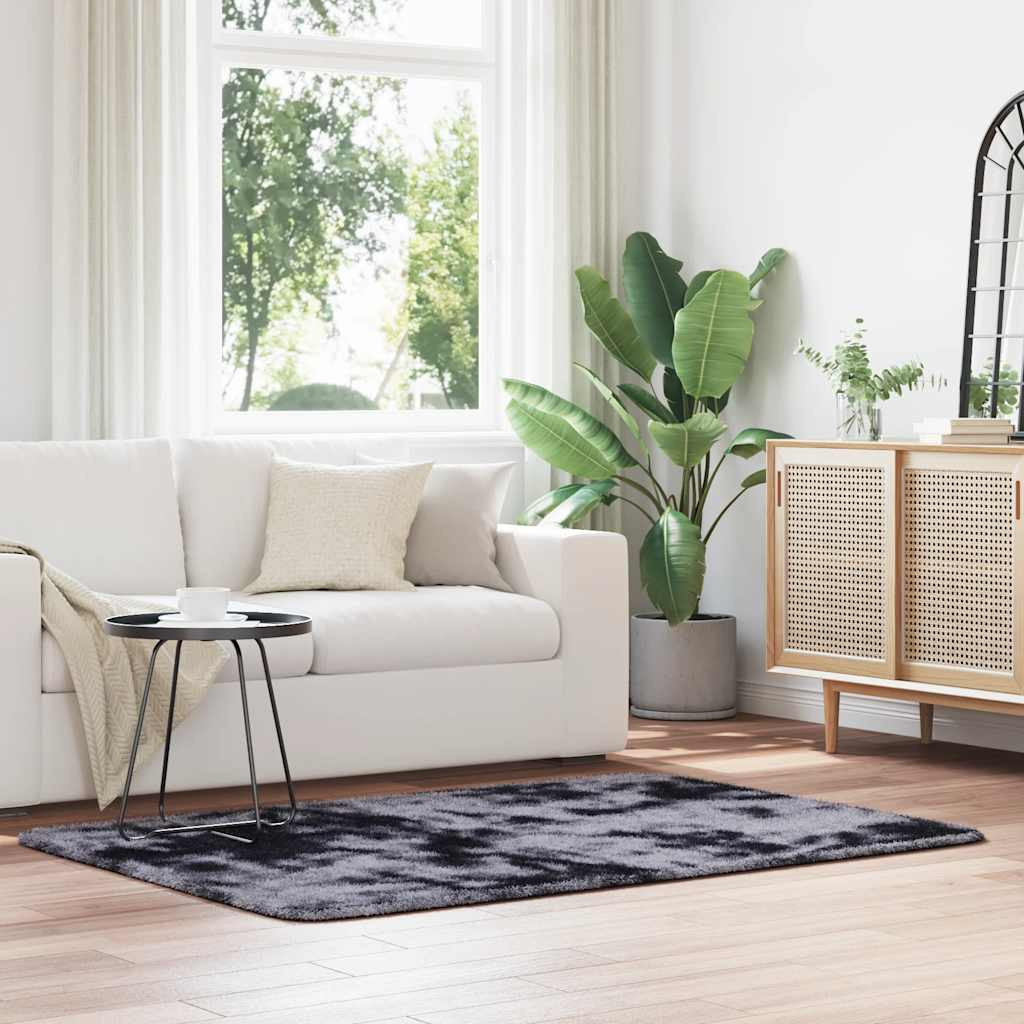 vidaXL Teppich Shaggy Hochflor NAVARRA Dunkelgrau 120x170 cm Polyester