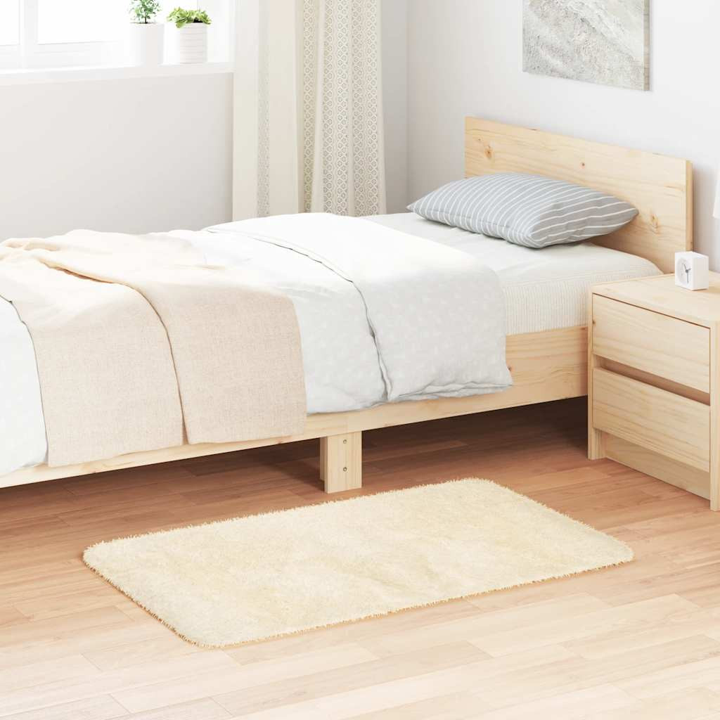 vidaXL Teppich Shaggy Hochflor NAVARRA Creme 60x100 cm Polyester