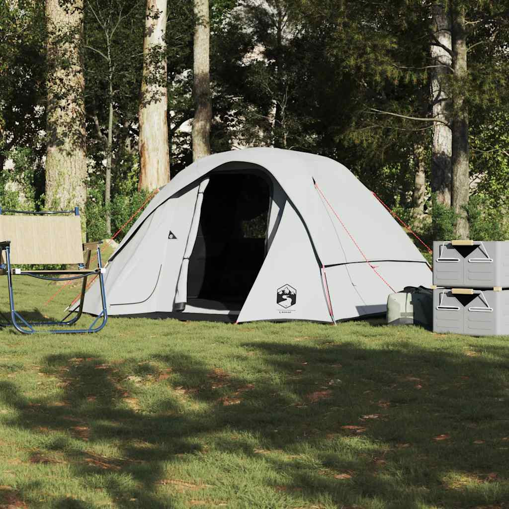 vidaXL Campingzelt 4 Personen Weiß Verdunkelt Wasserdicht