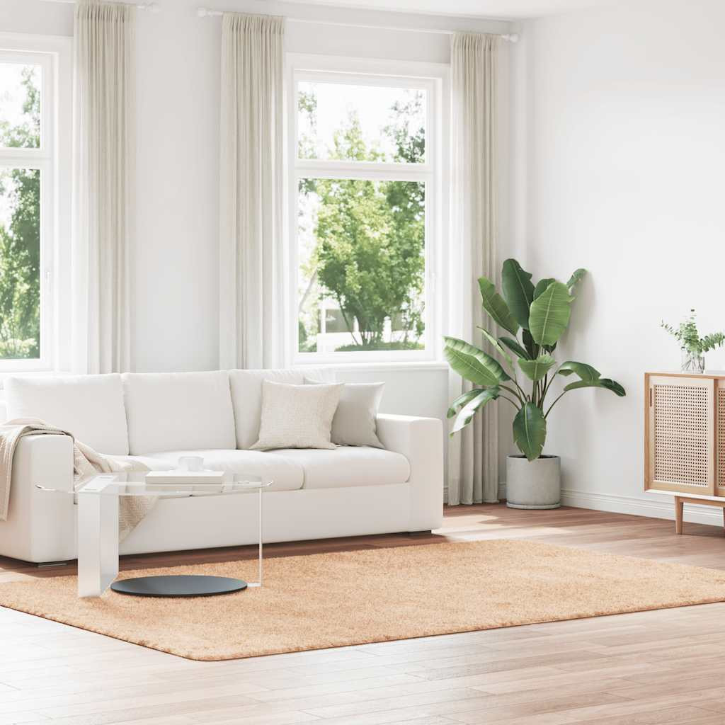 vidaXL Teppich Shaggy Hochflor NAVARRA Beige 200x290 cm Polyester