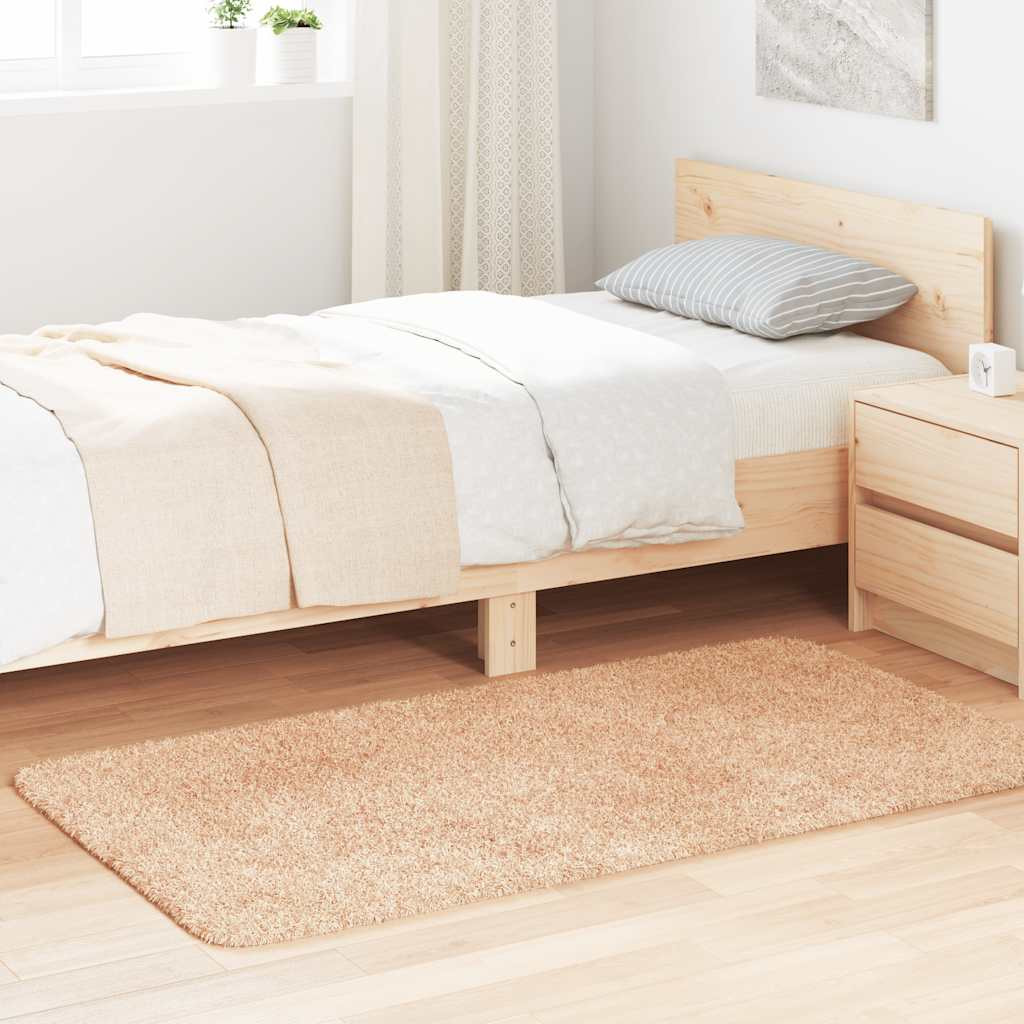 vidaXL Teppich Shaggy Hochflor NAVARRA Beige 80x150 cm Polyester