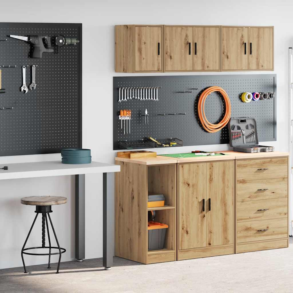 vidaXL Garagenschränke 2 Stk. Artisan-Eiche Holzwerkstoff