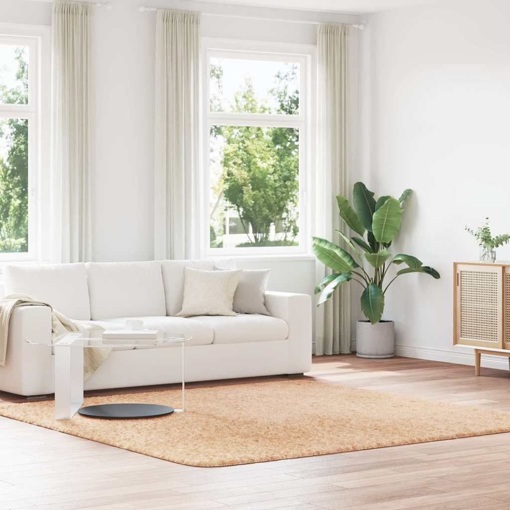 vidaXL Teppich Shaggy Hochflor NAVARRA Beige 240x240 cm Polyester