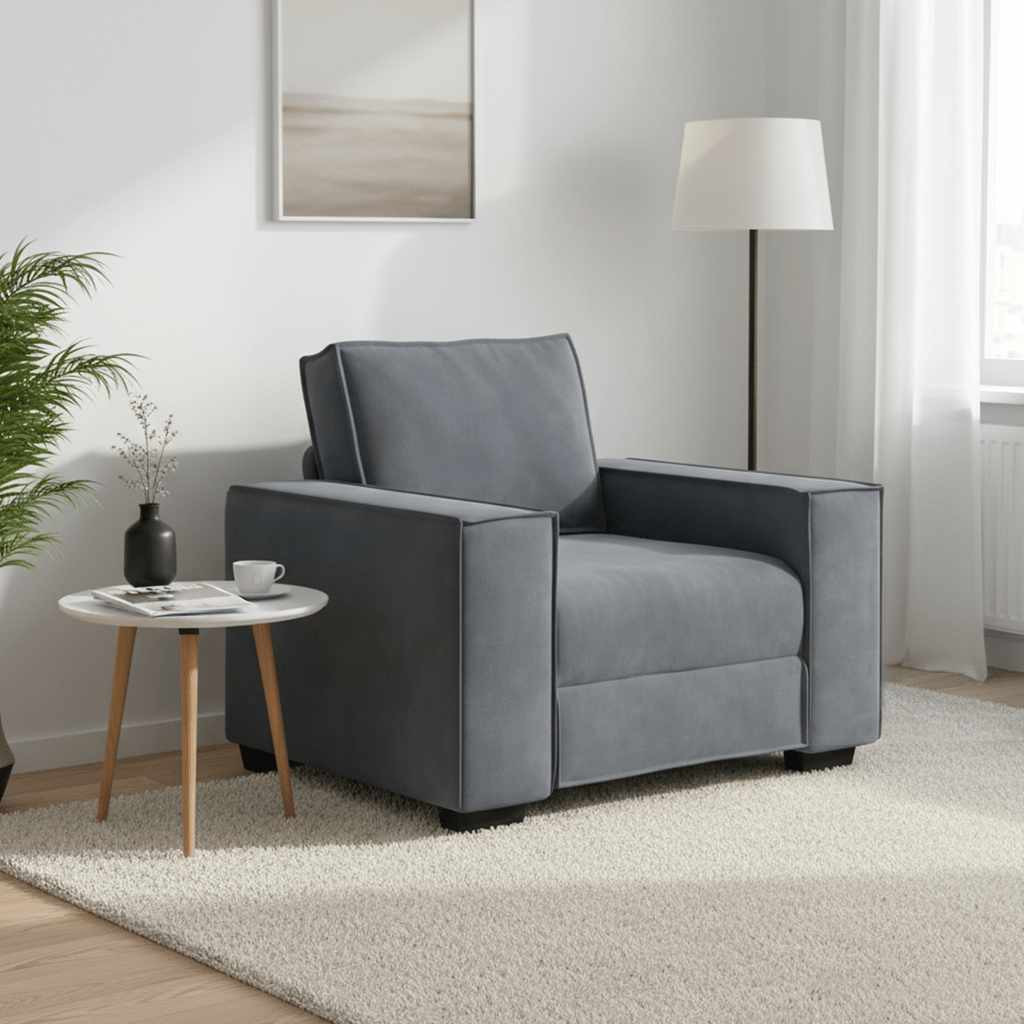 vidaXL Sessel Dunkelgrau 100x78x84 cm Samt