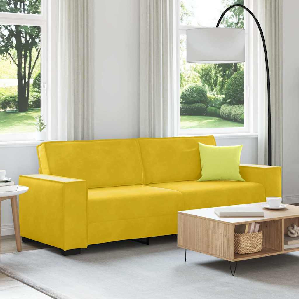 vidaXL 3-Sitzer-Sofa Gelb 220x78x84 cm Samt