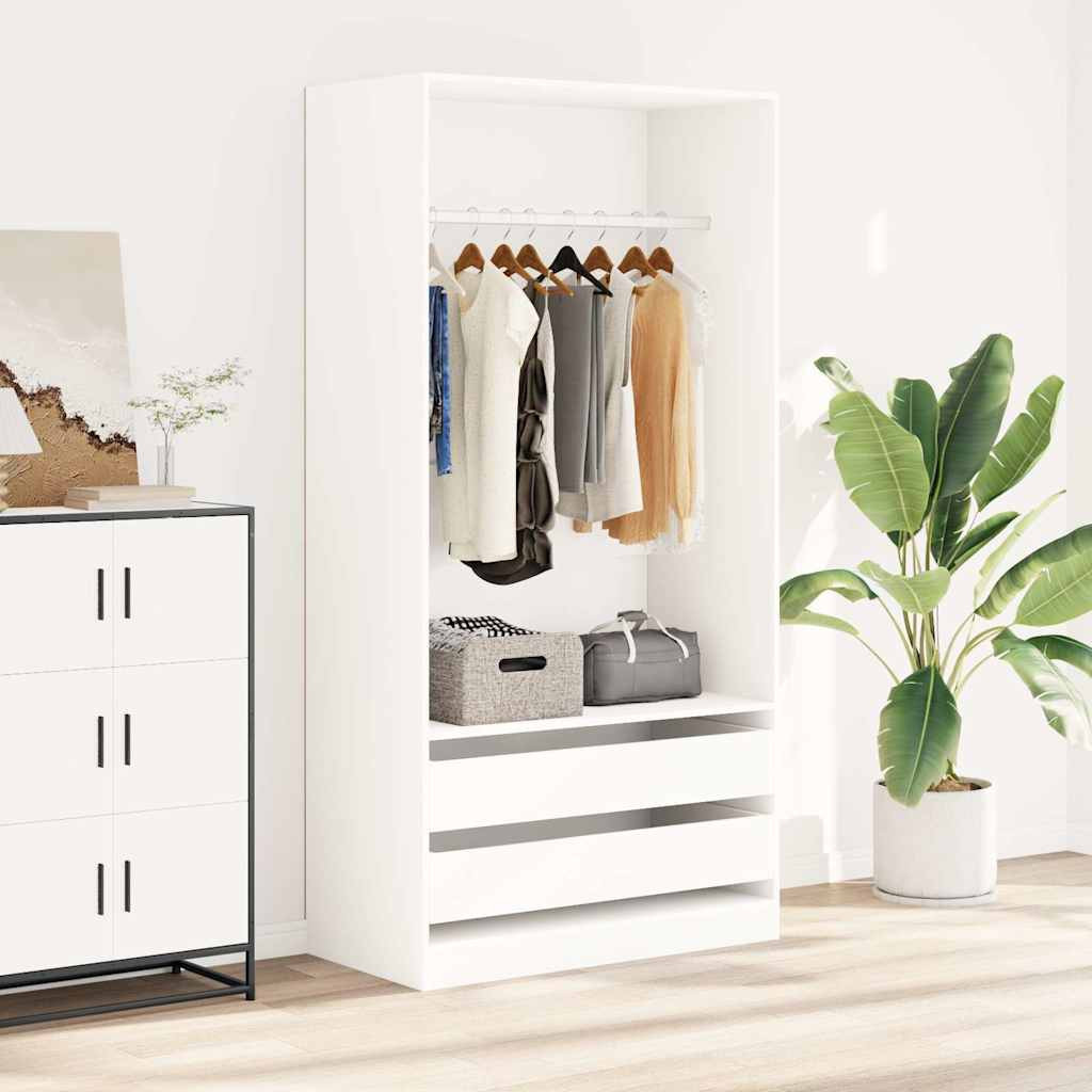 vidaXL Kleiderschrank Weiß 100x50x200 cm Holzwerkstoff