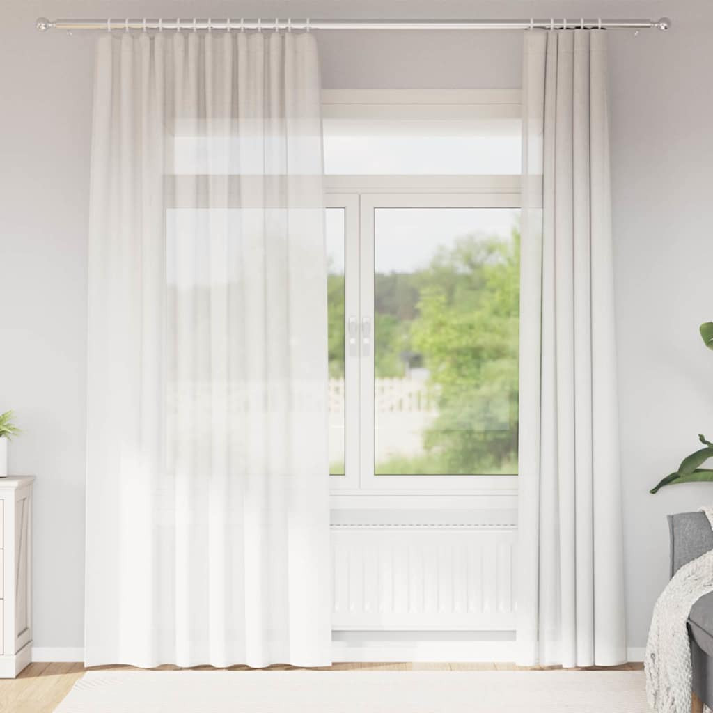 vidaXL Voile Vorhänge mit Stangentaschen 2 Stk. Weiß