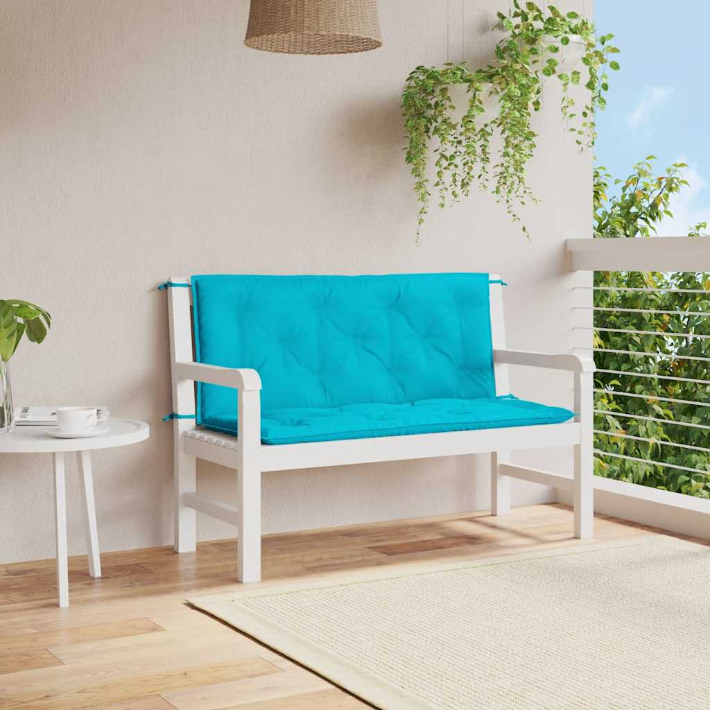 vidaXL Gartenbank-Auflagen 2 Stk. Türkis 120x50x7 cm Stoff
