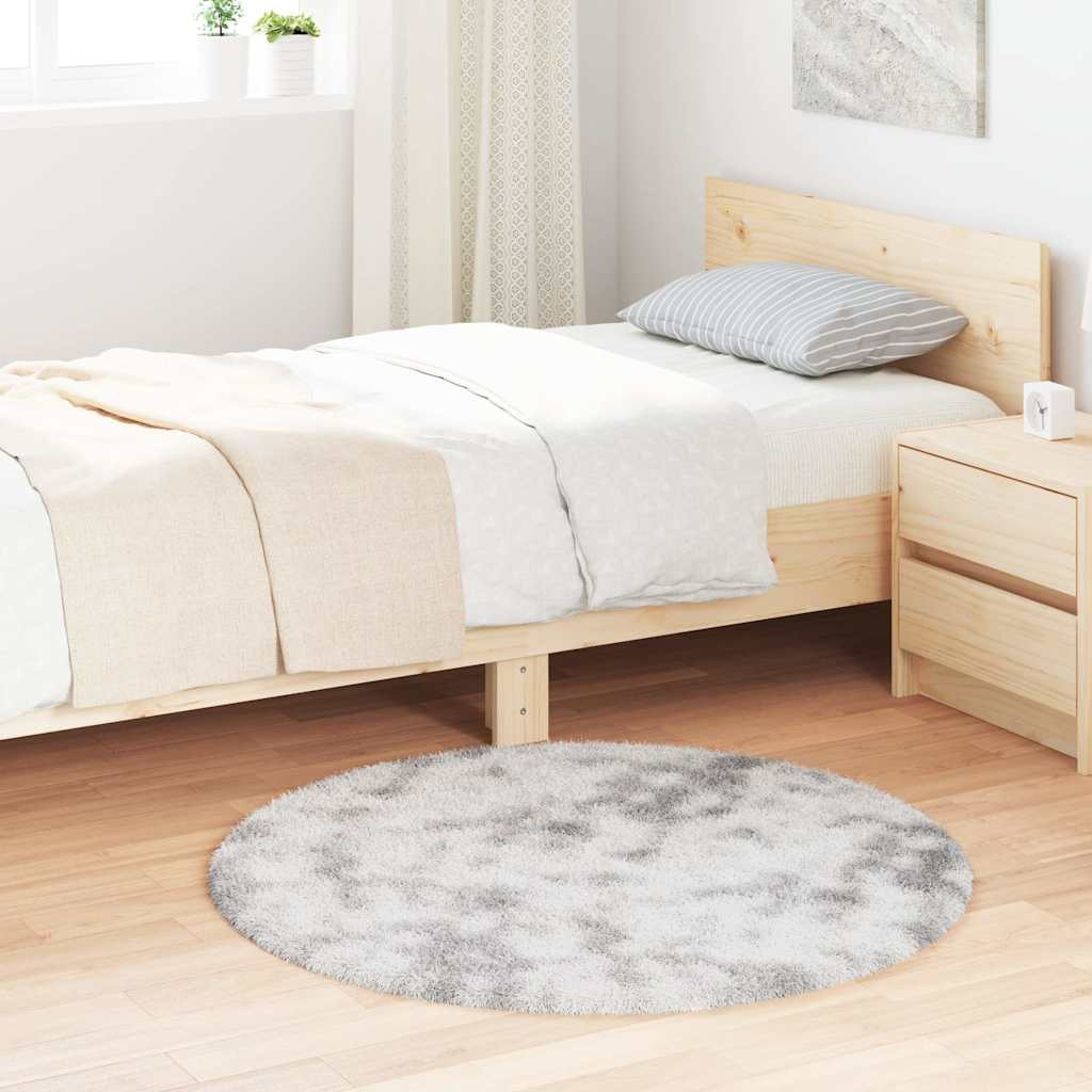 vidaXL Teppich Shaggy Hochflor NAVARRA Silbergrau 100x100 cm Polyester