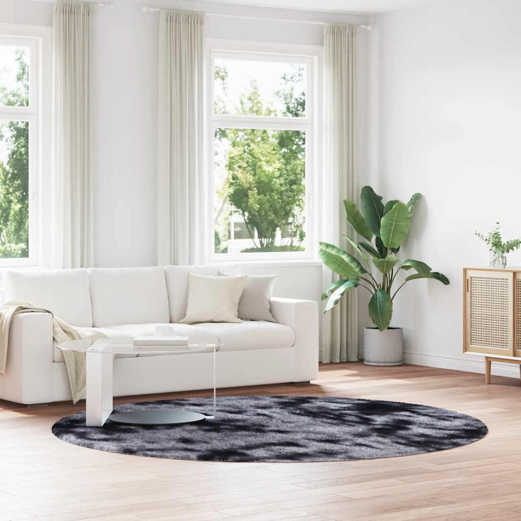 vidaXL Teppich Shaggy Hochflor NAVARRA Dunkelgrau 240x240 cm Polyester