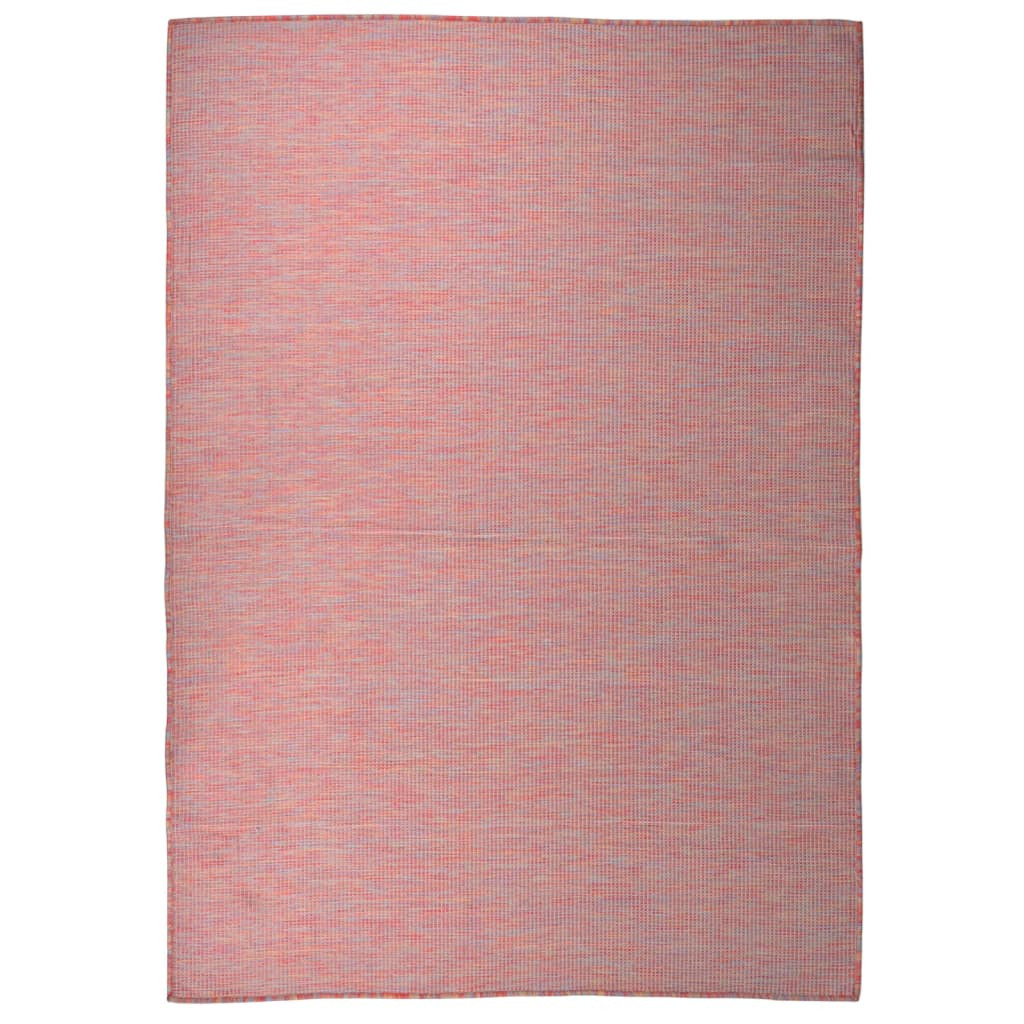 vidaXL Outdoor-Teppich Flachgewebe 140x200 cm Rot