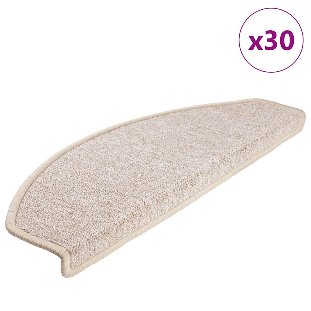 vidaXL Stufenmatten 30 Stk. 65x24x4 cm Taupe Halbrund Groß