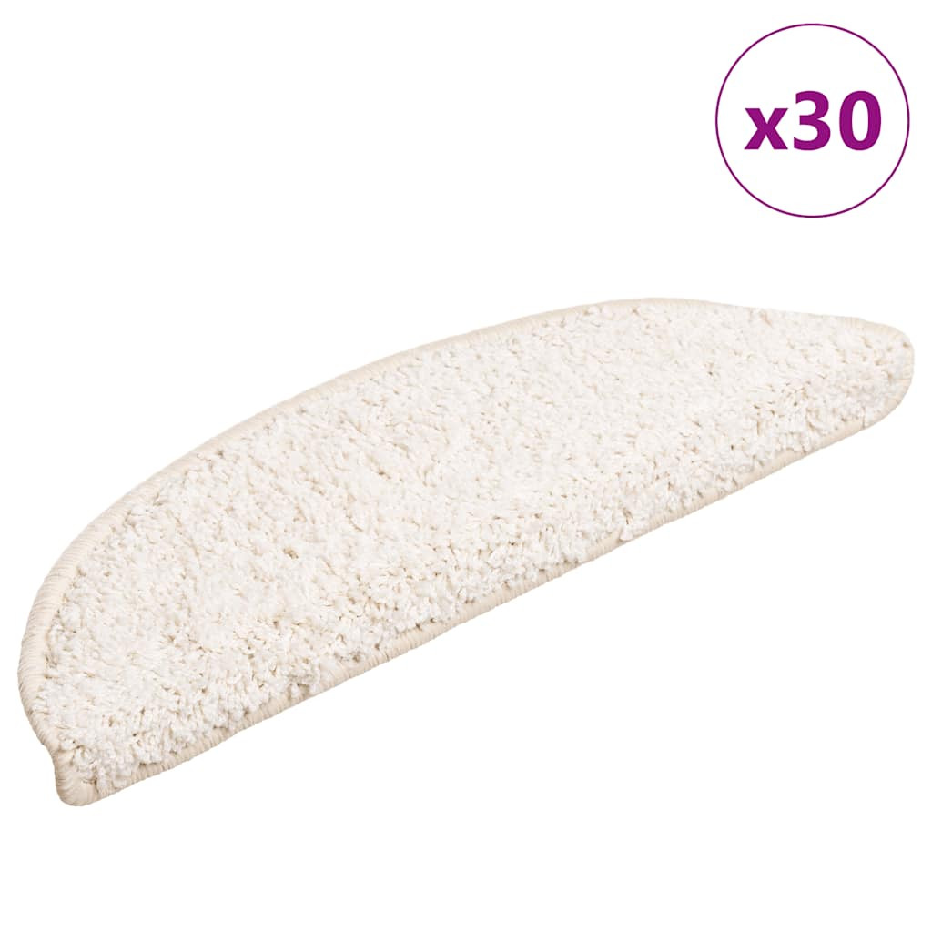 vidaXL Stufenmatten 30 Stk. 56x17x3 cm Weiß Halbrund