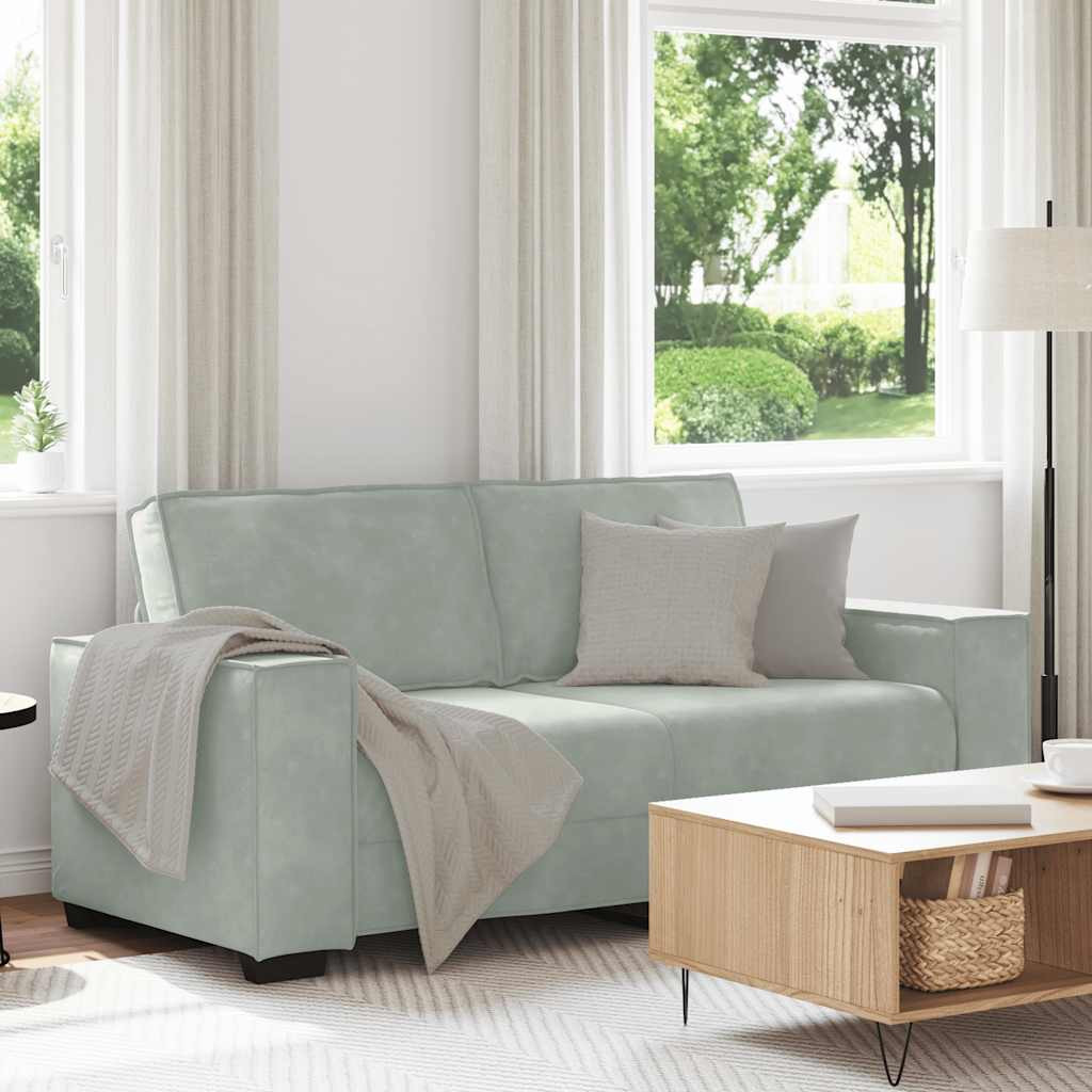 vidaXL 2-Sitzer-Sofa Hellgrau 180x78x84 cm Samt