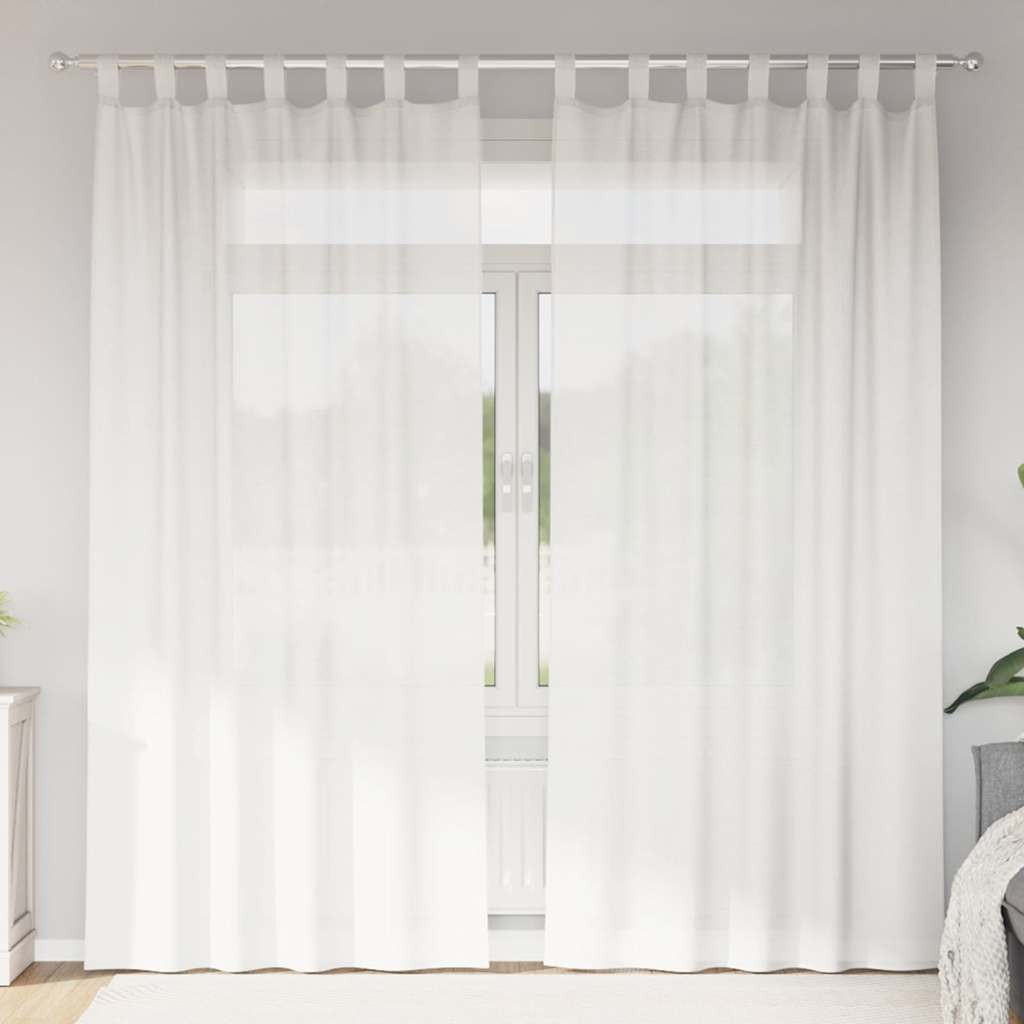 vidaXL Voile Vorhänge mit Schlaufen 2 Stk. Weiß 140x245 cm