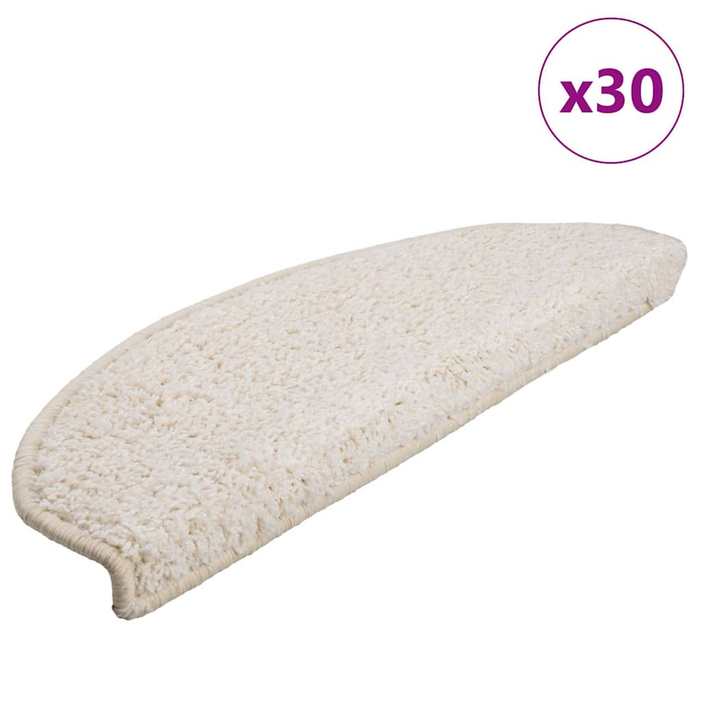 vidaXL Stufenmatten 30 Stk. 65x21x4 cm Weiß Halbrund Groß