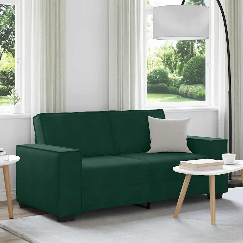vidaXL 2-Sitzer-Sofa Dunkelgrün 180x78x84 cm Samt