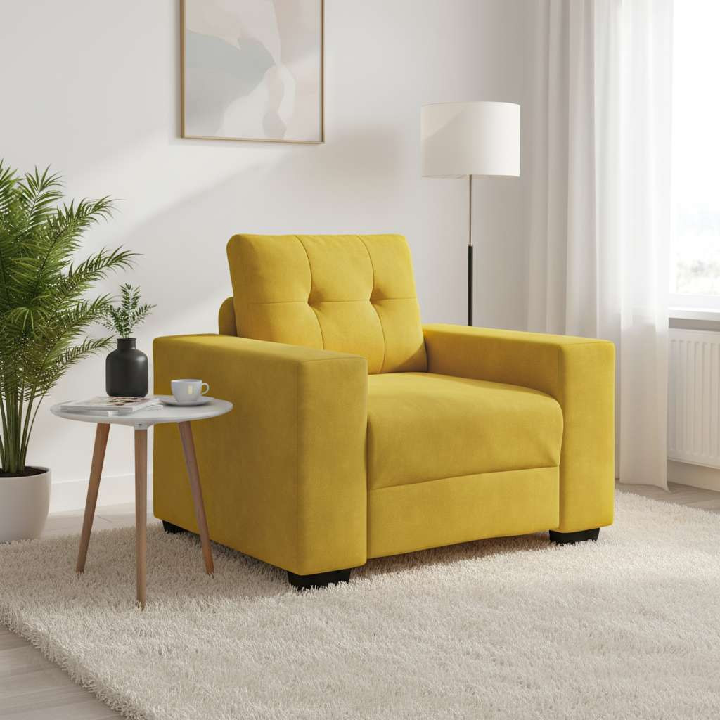 vidaXL Sessel Gelb 100x78x80 cm Samt
