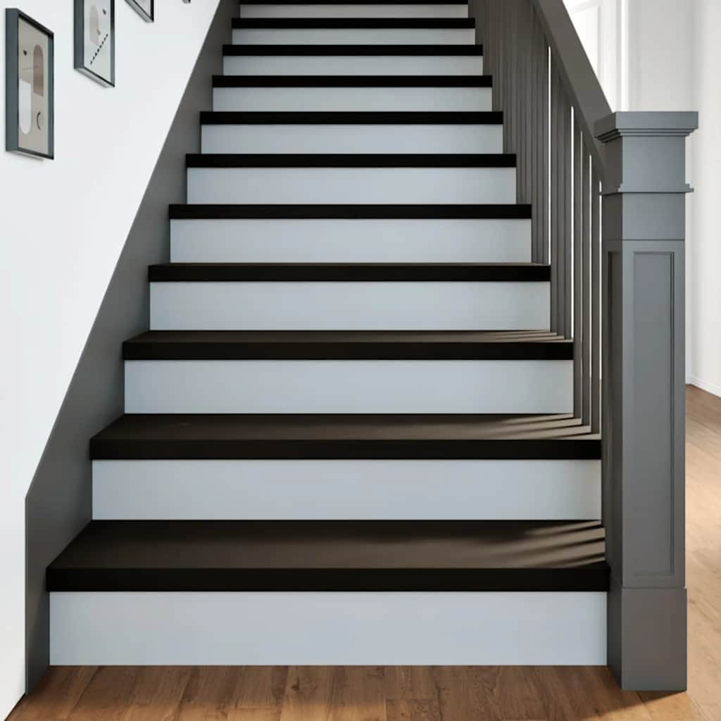 vidaXL Treppenstufen 12 Stk. Braun-Schwarz 90x30x2 cm Massivholz Eiche