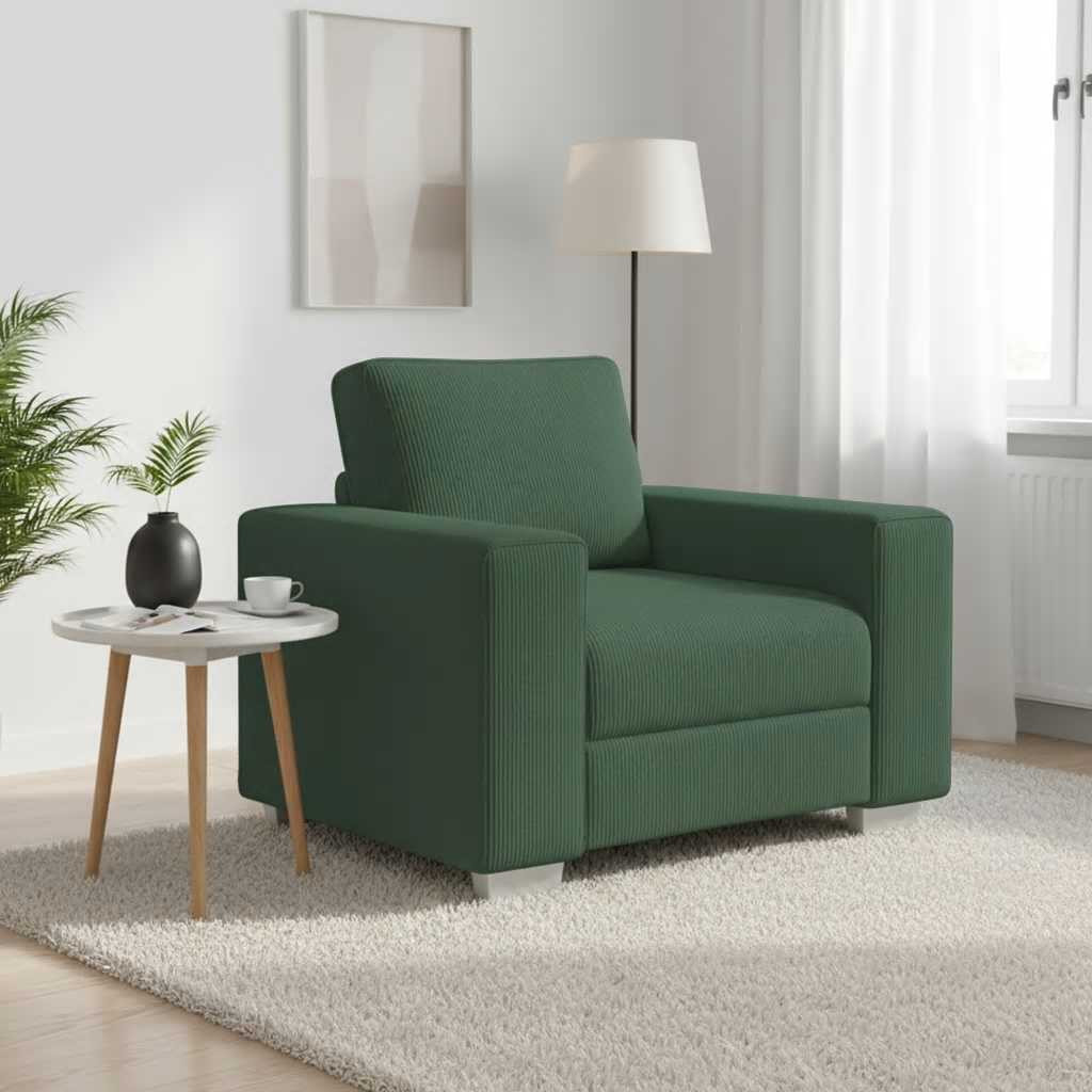 vidaXL Sessel Dunkelgrün 100x77x82 cm Cordstoff